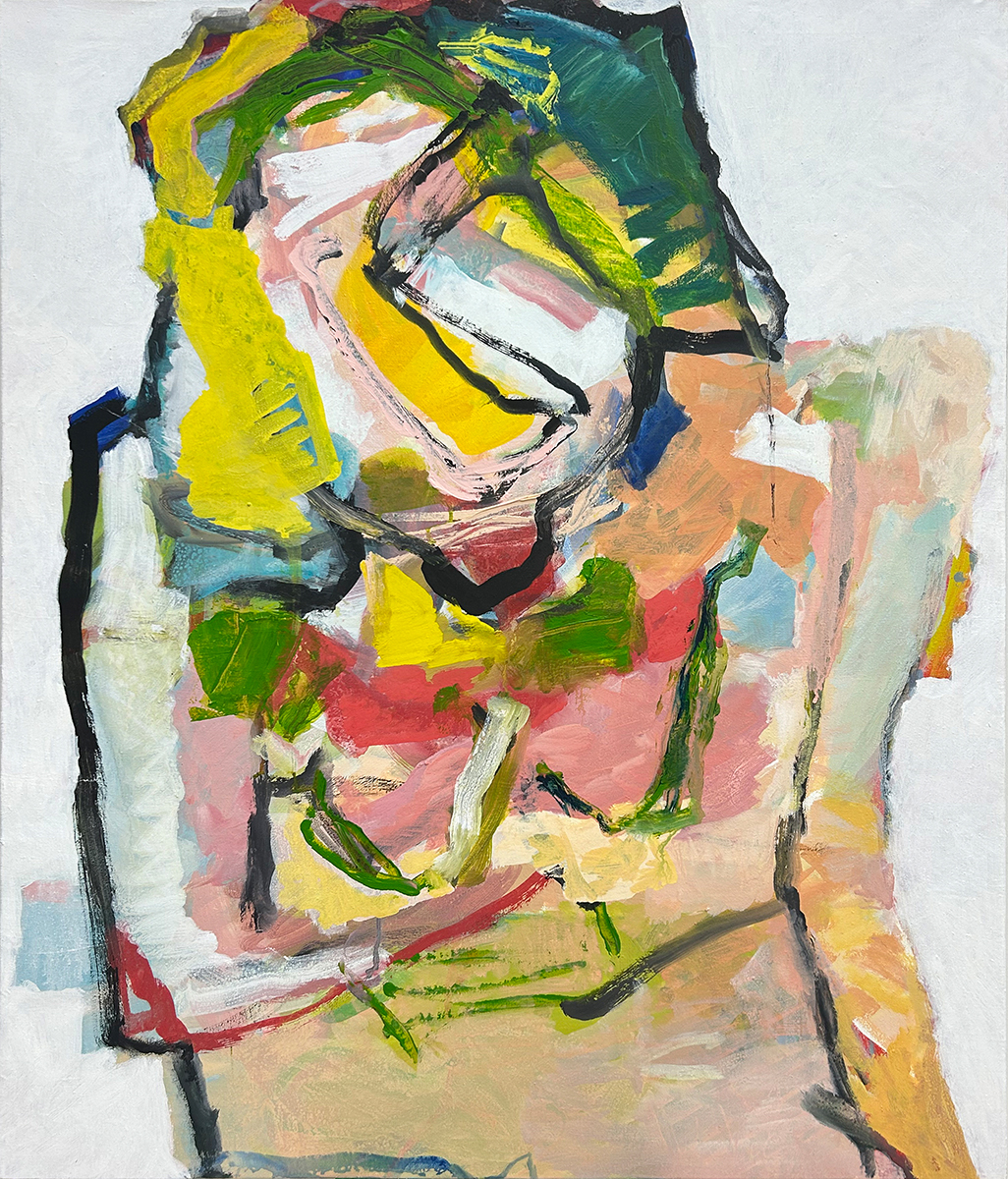Frau mit Schal, 2025120 x 100Acryl auf Leinwand