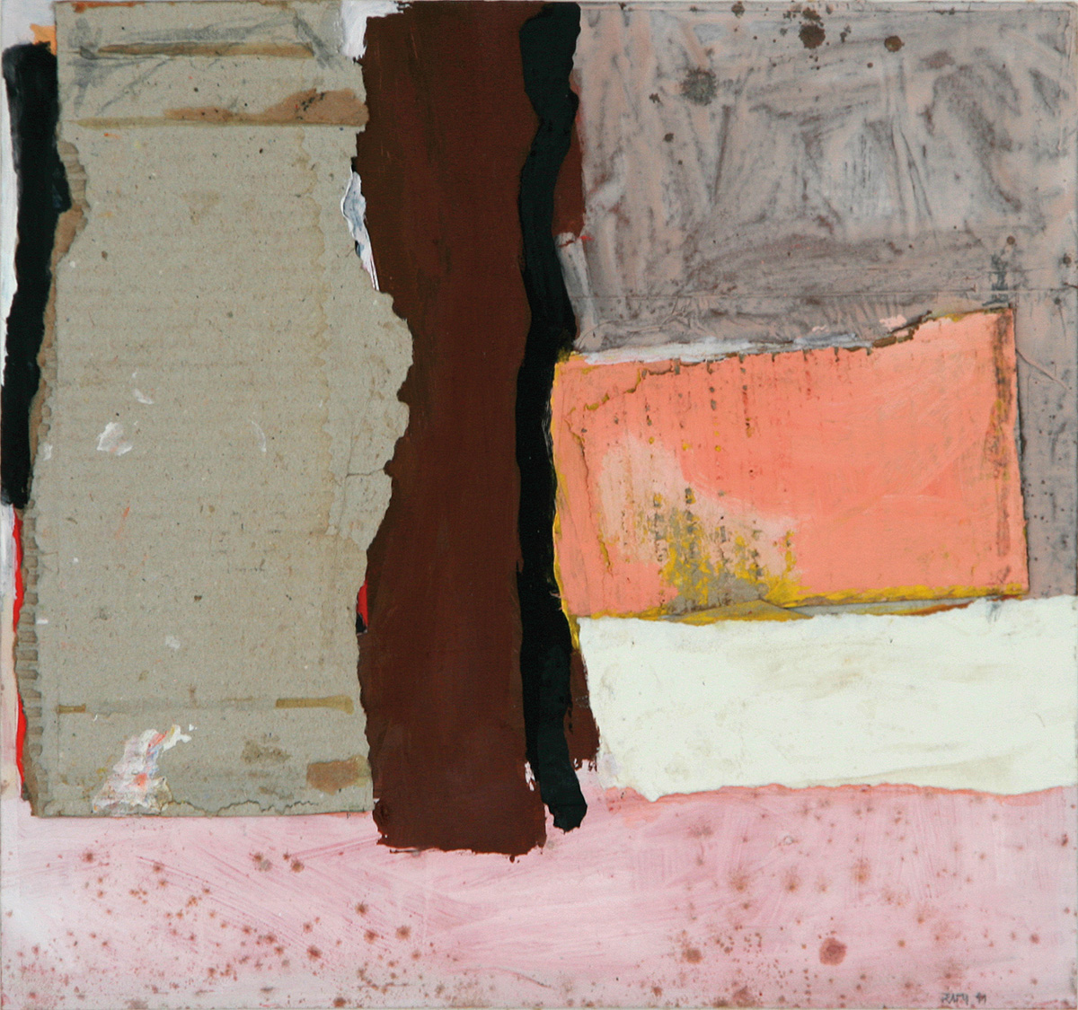 Ohne Titel, 199134,5 x 36,4 cm Collage, mixed media on cardboard