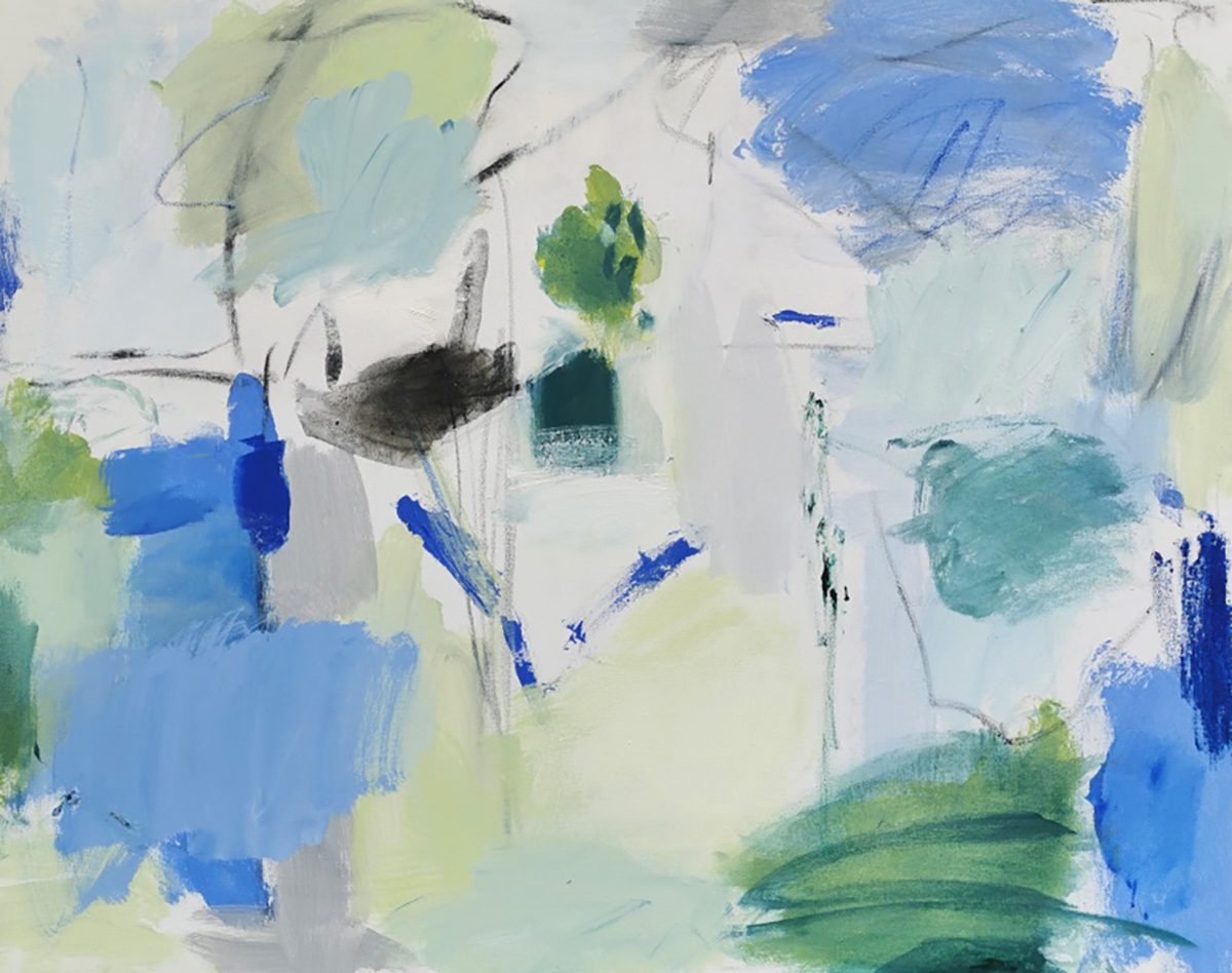 En el green, 202173 x 92 cmAcryl und Öl auf Leinwand