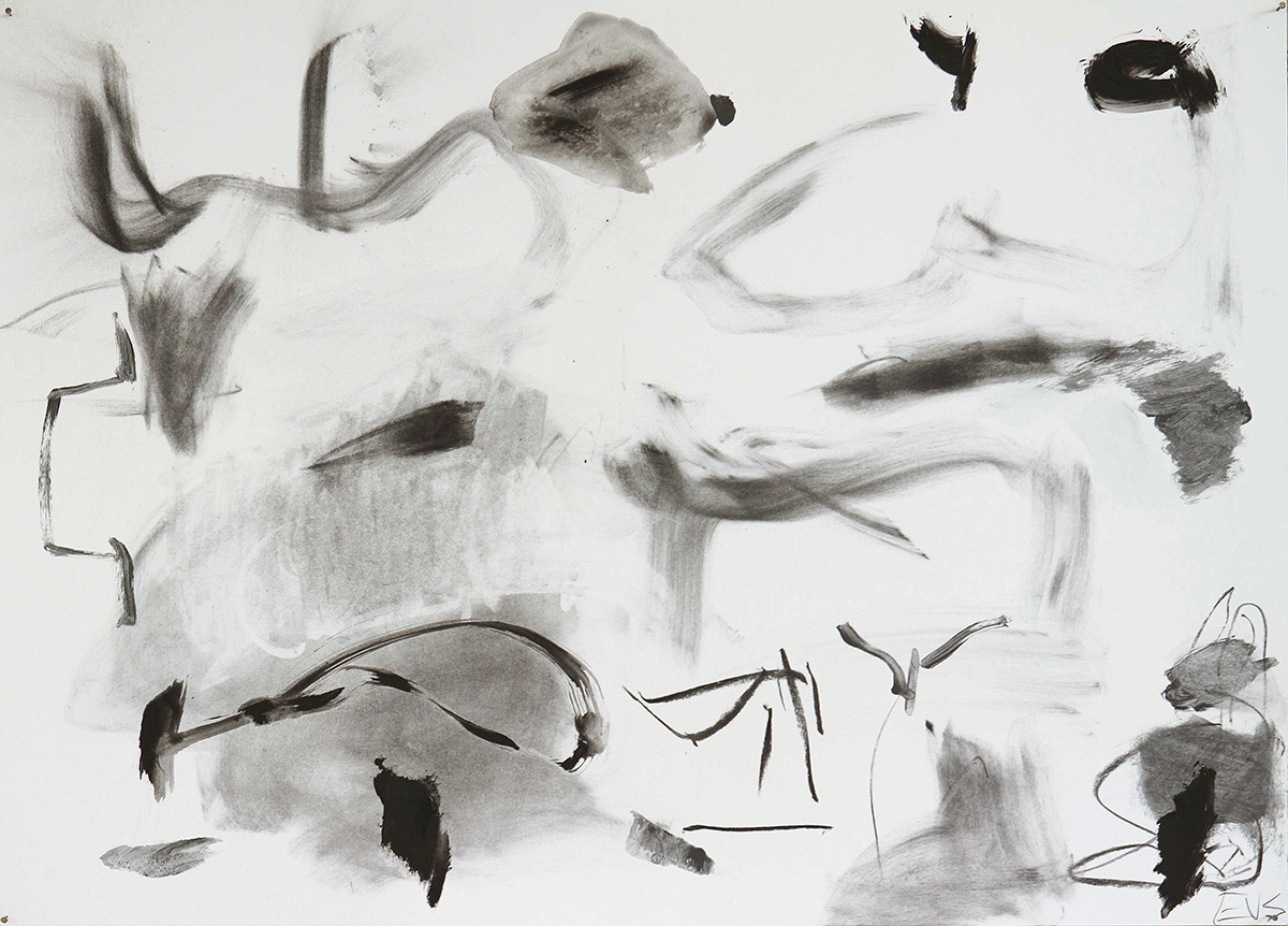 Flowing beings, 201350 x 70 cmKohle, Ölstift, Bleistift auf Papier