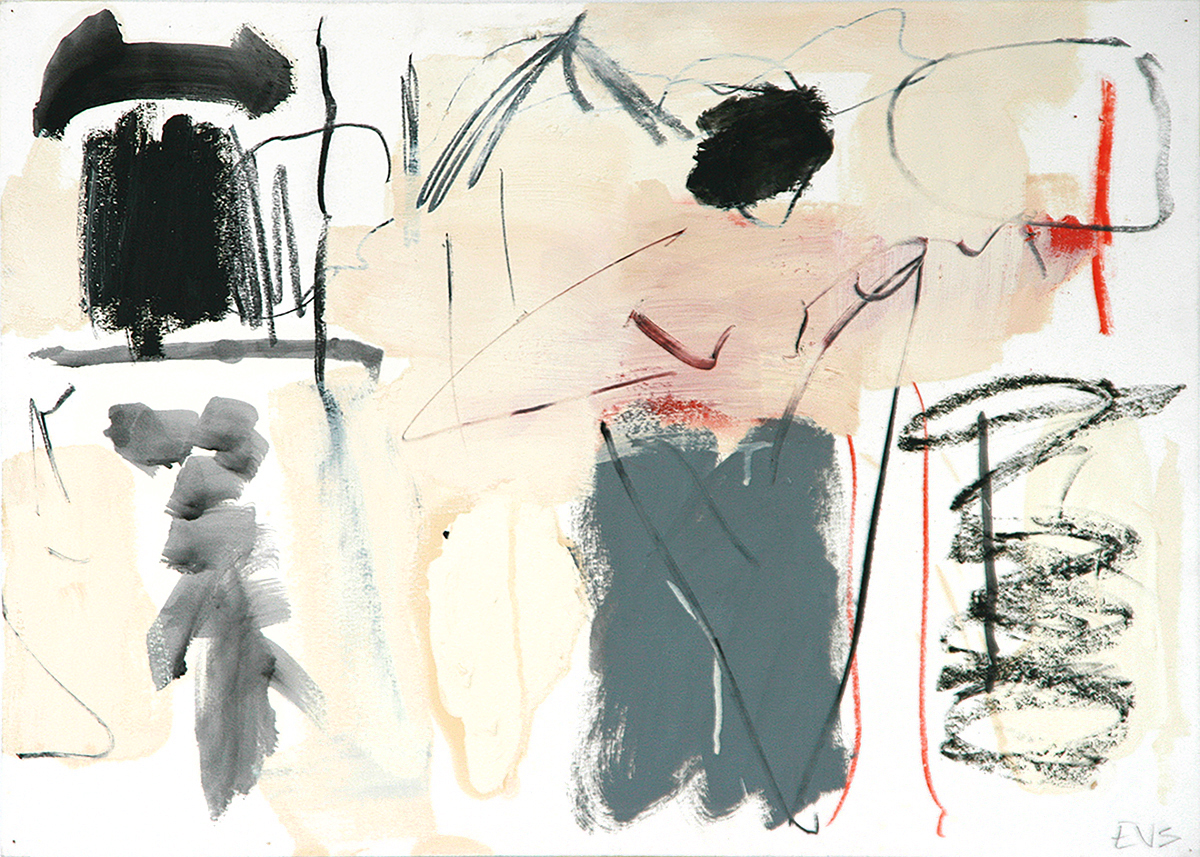 Paisja invernal, 200850 x 70 cm in 66,8 x 86,8 cmAcryl und Öl auf Papier, gerahmt