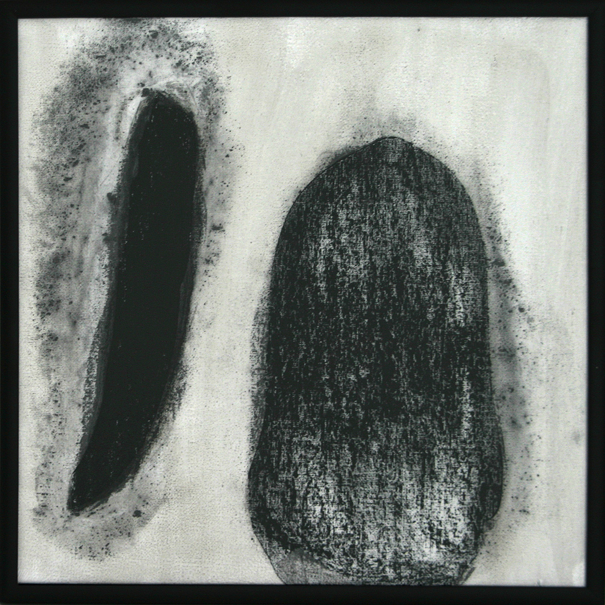 Frottements noirs / Gromperen 4, 201730 x 30 cmLeinwand auf Karton, einfoliert, Kohle; Alu-Wechselrahmen Frottements noirs / Gromperen 4, 201730 x 30 cmLeinwand auf Karton, einfoliert, Kohle; Alu-Wechselrahmen
