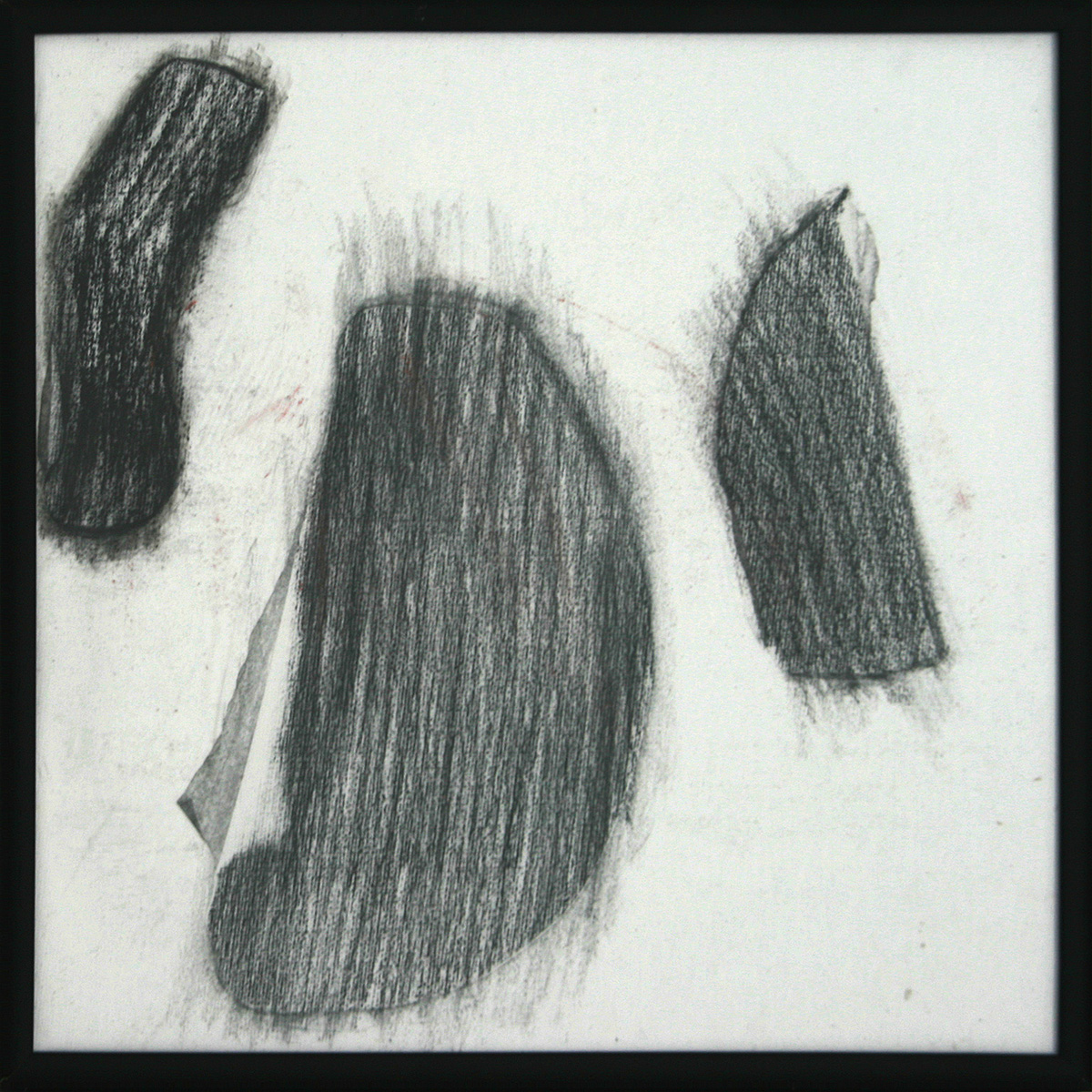Frottements noirs / Gromperen 3, 201730 x 30 cmLeinwand auf Karton, einfoliert, Kohle; Alu-Wechselrahmen Frottements noirs / Gromperen 3, 201730 x 30 cmLeinwand auf Karton, einfoliert, Kohle; Alu-Wechselrahmen