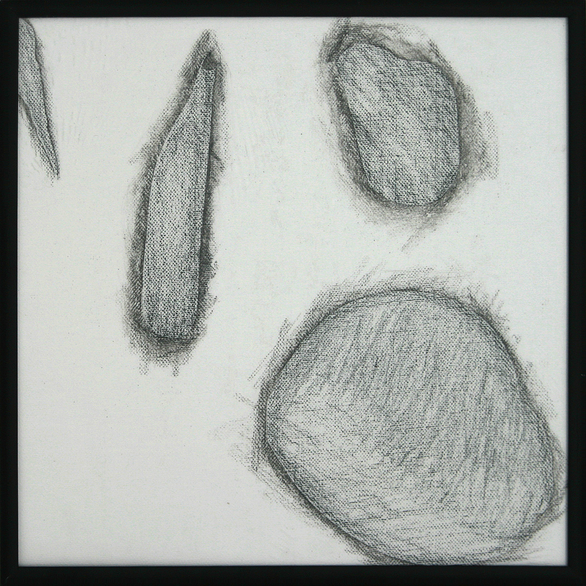 Frottements noirs / Gromperen 2, 201730 x 30 cmLeinwand auf Karton, einfoliert, Kohle; Alu-Wechselrahmen Frottements noirs / Gromperen 2, 201730 x 30 cmLeinwand auf Karton, einfoliert, Kohle; Alu-Wechselrahmen