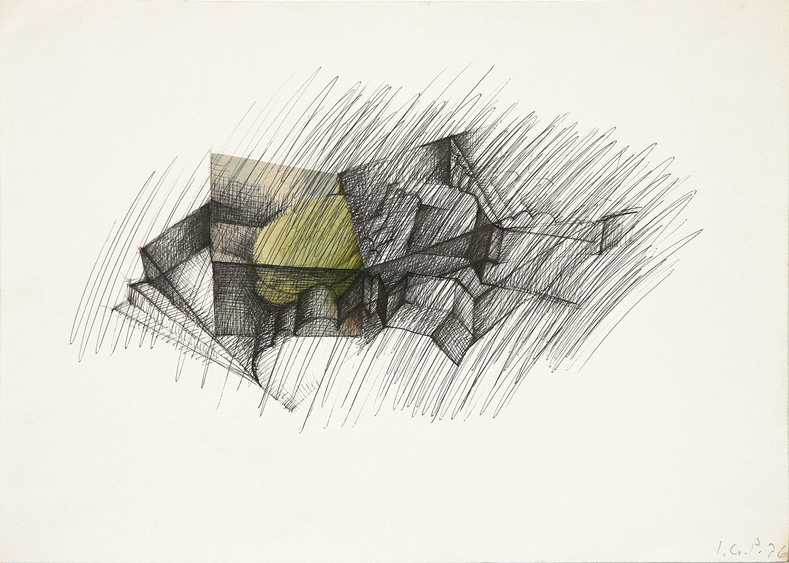 Modified Find, 197634 x 48 cmBallpoint pen, collage on paper
