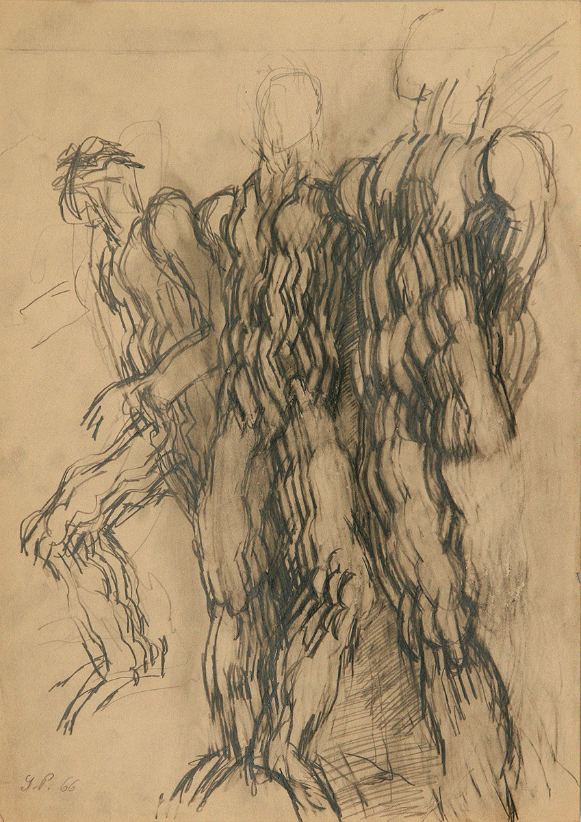 Drei Figuren, 196642 x 28,7 cmBleistift auf Papier