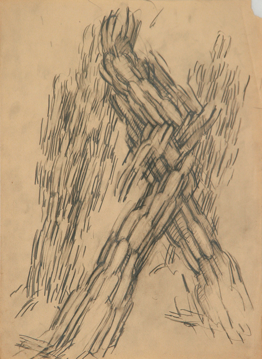Schreitende Figur, 196542 x 29,7 cmBleistift auf Papier