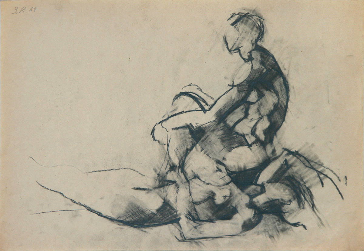 Figures, 196431,5 x 45,3 cm in 48,5 x 66,5Pencil on paper, framed