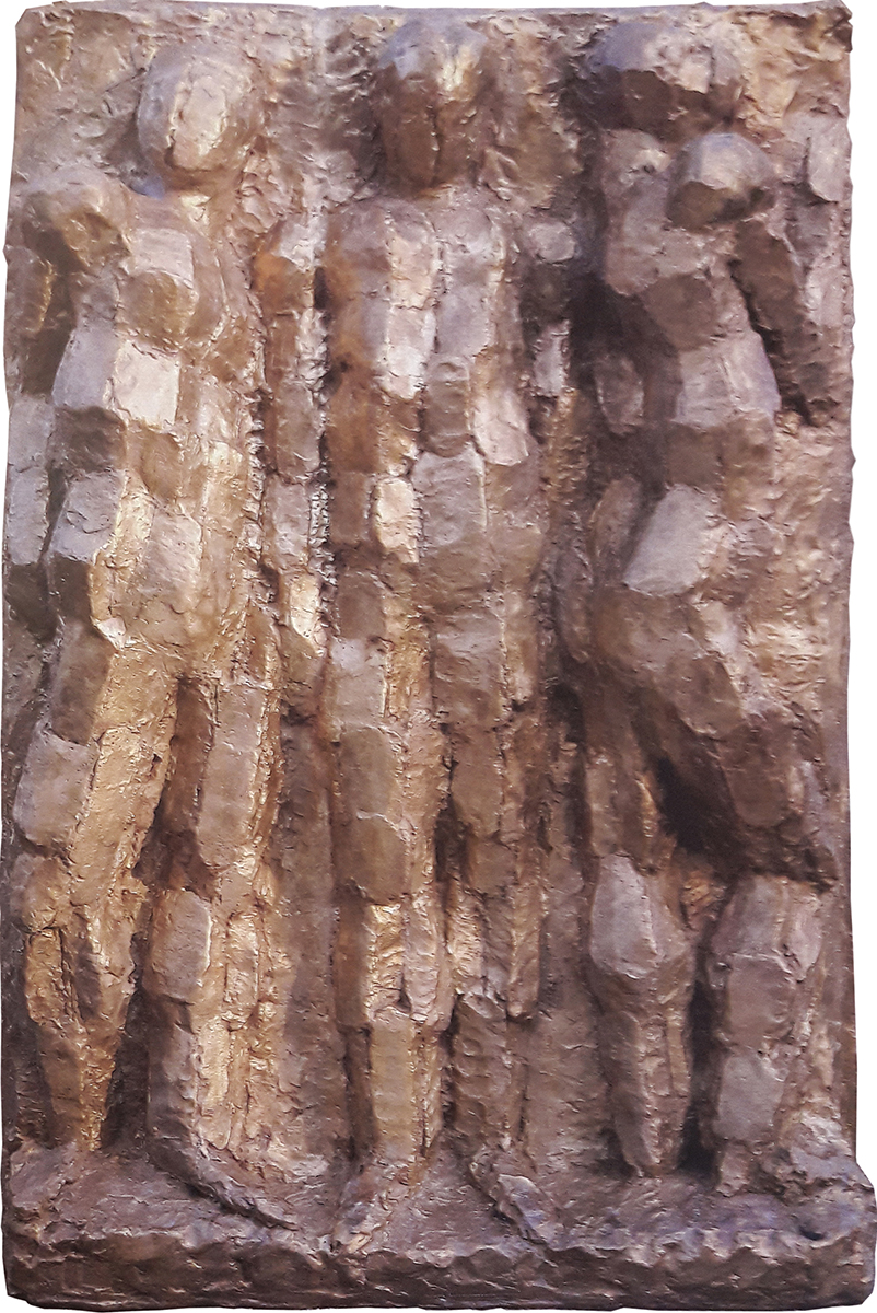 Three Figures, 1964138 x 83 x 15 cmRelief, bronze