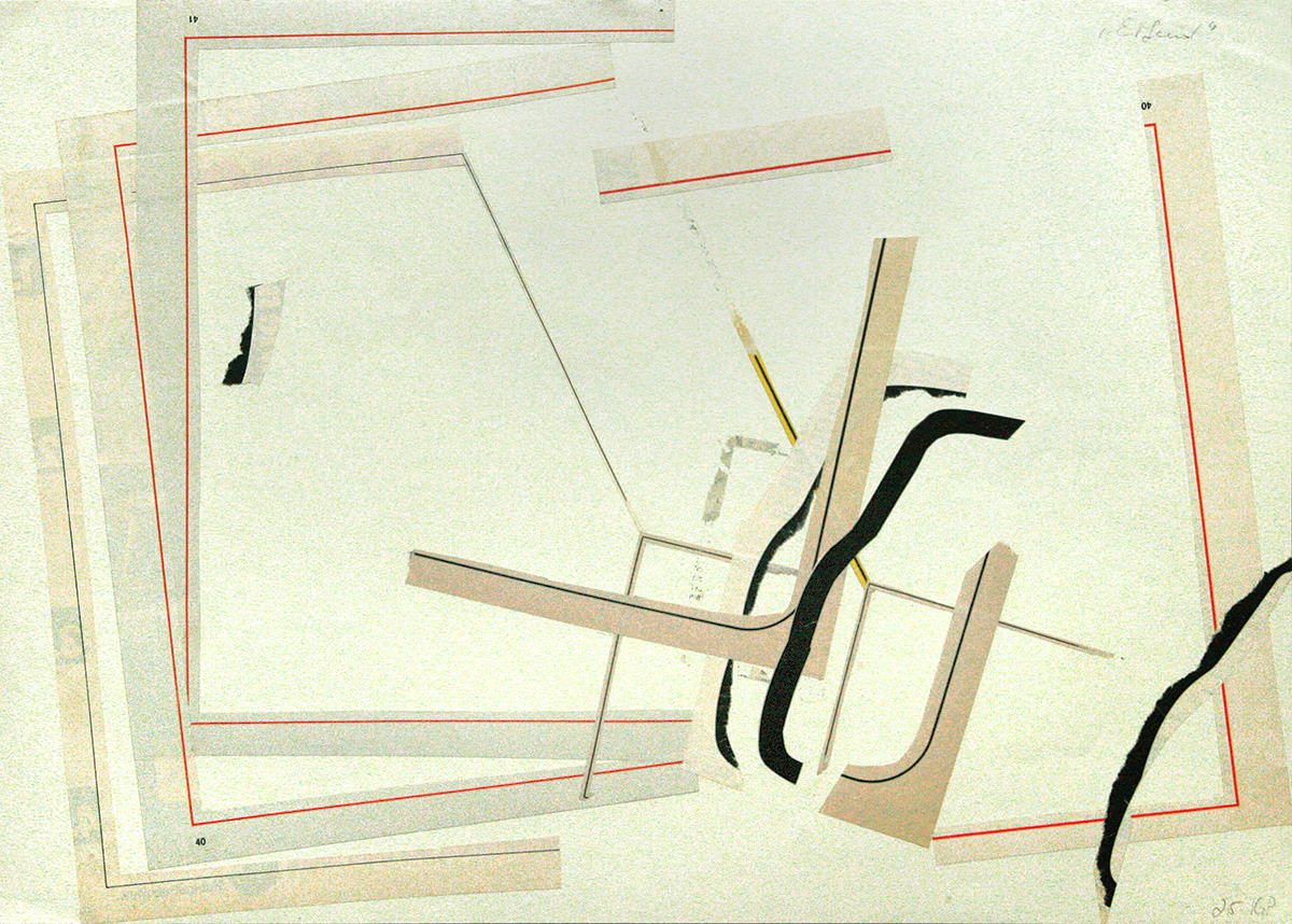 Erfund, 197534 x 48 cm in 50 x 60 cmCollage; gerahmt