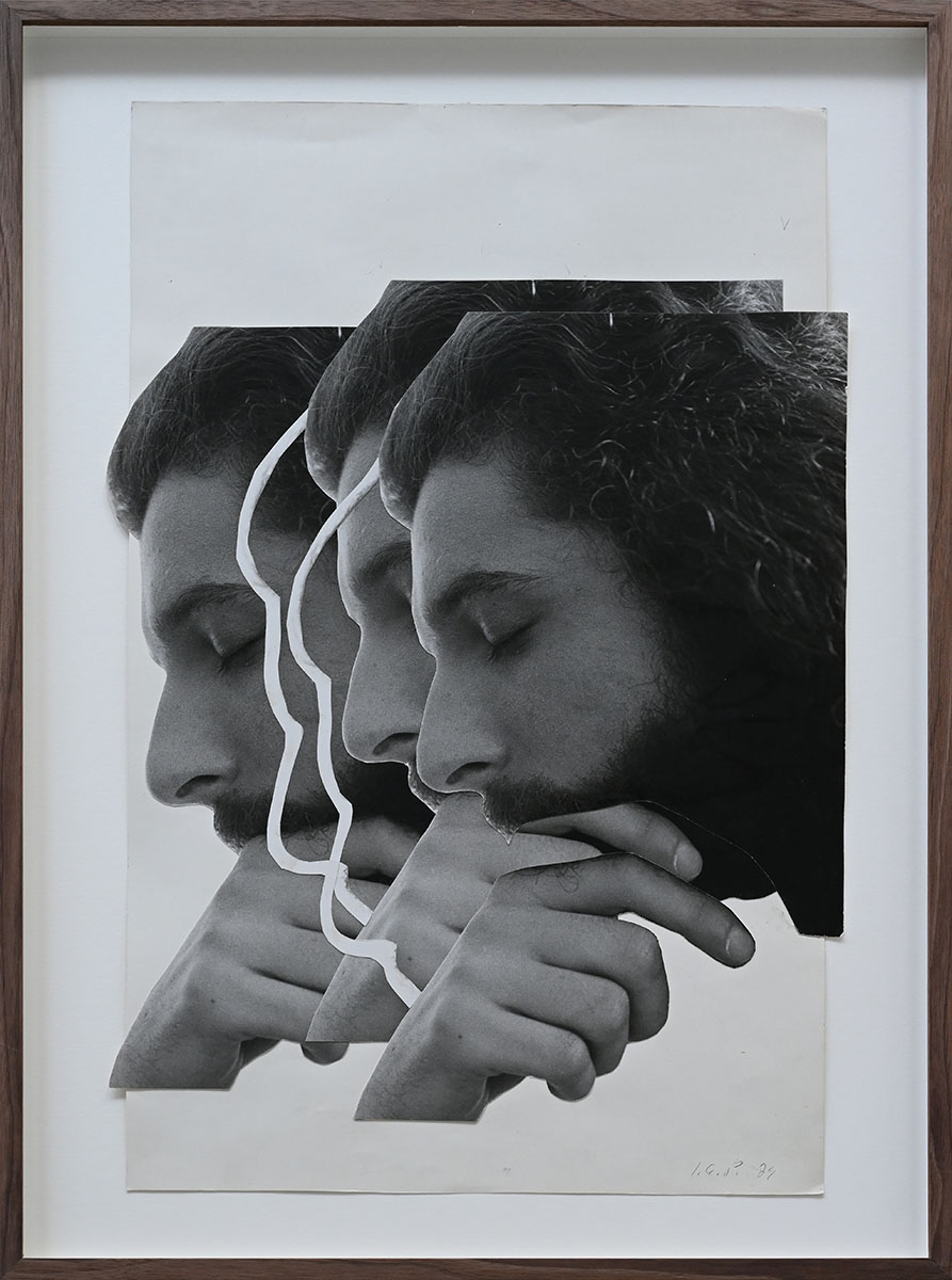 André Heller, 197457 x 37,5 cm in 66,5 x 49,5 cmFoto-Collage; gerahmt