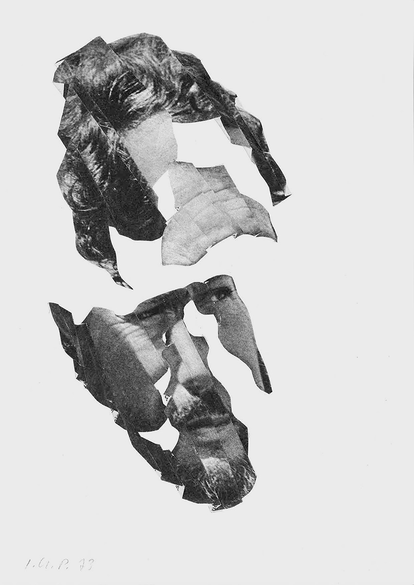 Marcello Mastoianni, 197329,6 x 20,9 cm in 51,6 x 41,6 cmPortrait photo-collage; framed