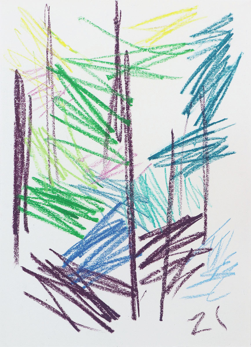 WaldArchitektur, 202342 x 59,4 cmOil stick on paper