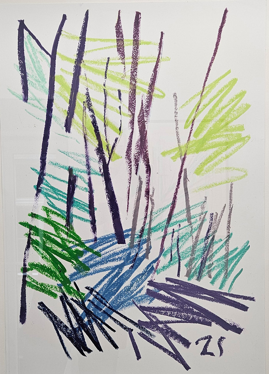WaldRaumArchitektur, 202359,4  x 42 cmÖlstick auf Papier