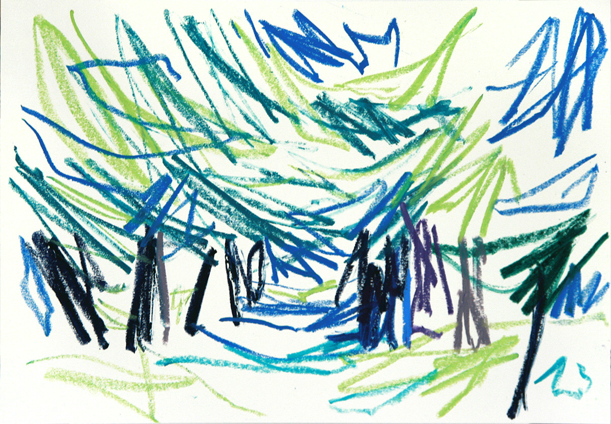 Allee 2, 201842 x 59,4 cmOil stick on paper