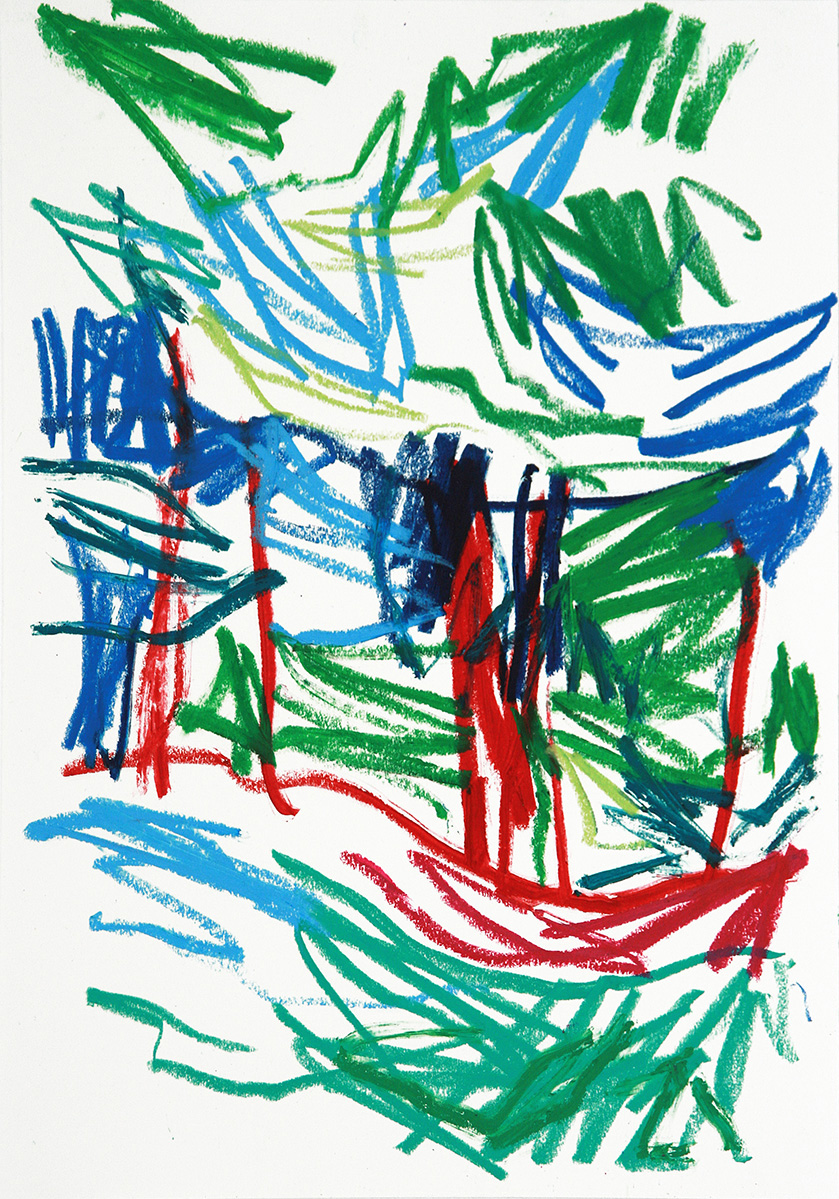 WaldArchitektur, 201859,4  x 42 cmÖlstick auf Papier