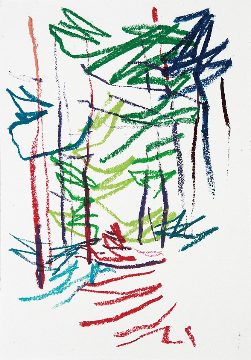JungWaldWeg, 201659,4  x 42 cmÖlstick auf Papier