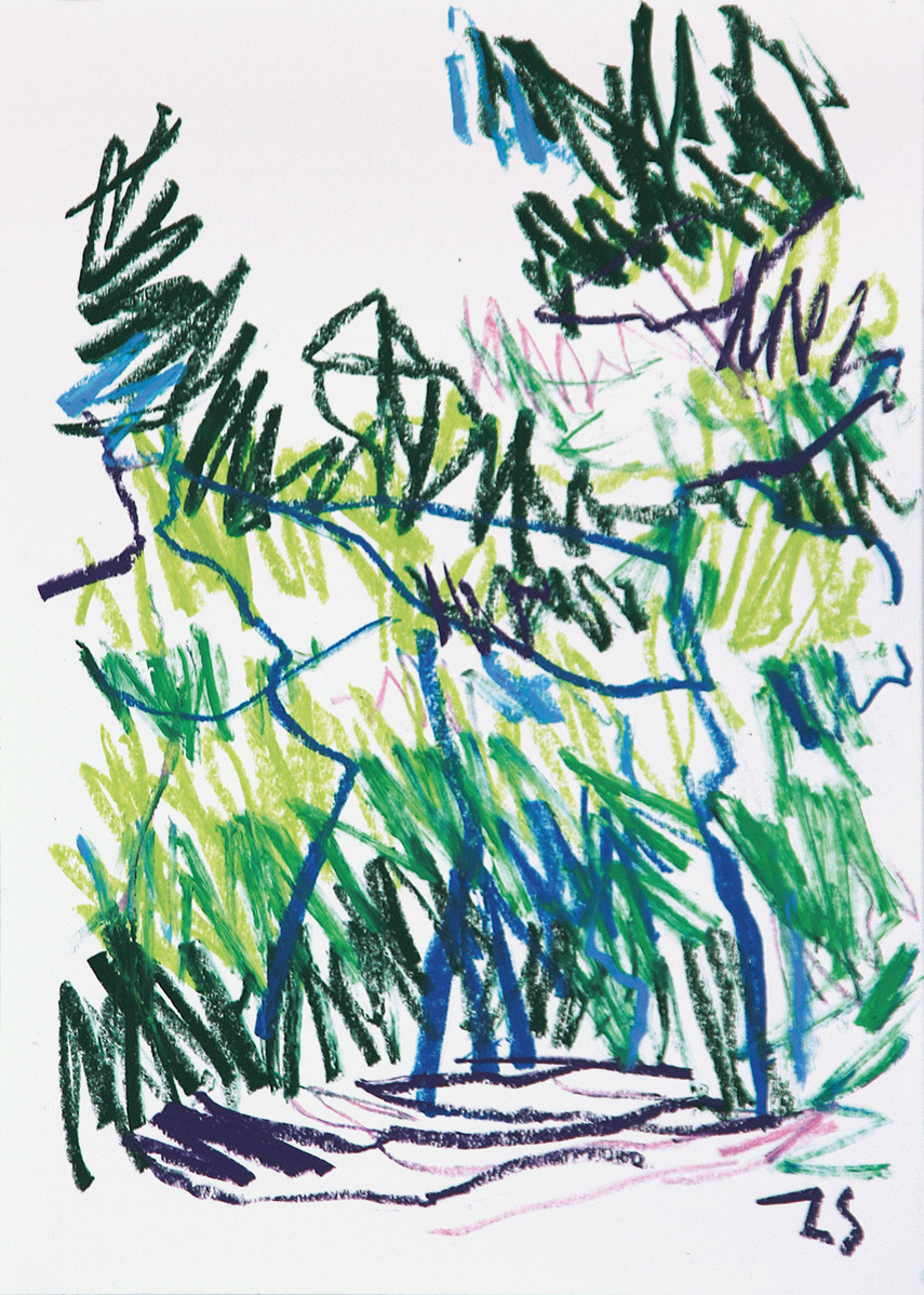 RundWanderWeg3, 201542 x 59,4 cmOil stick on paper