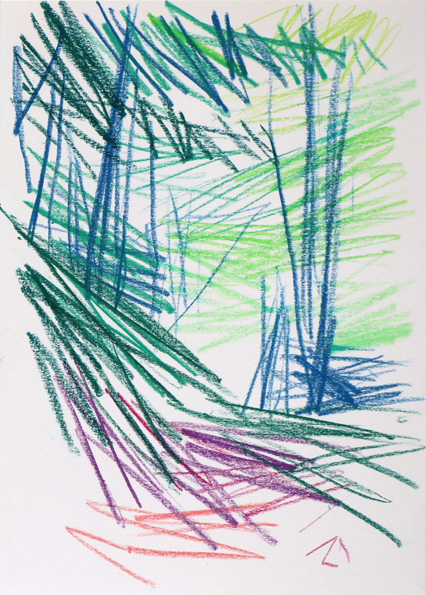KlammWaldWeg, 202342 x 29,7 cm Wachskreide auf Papier