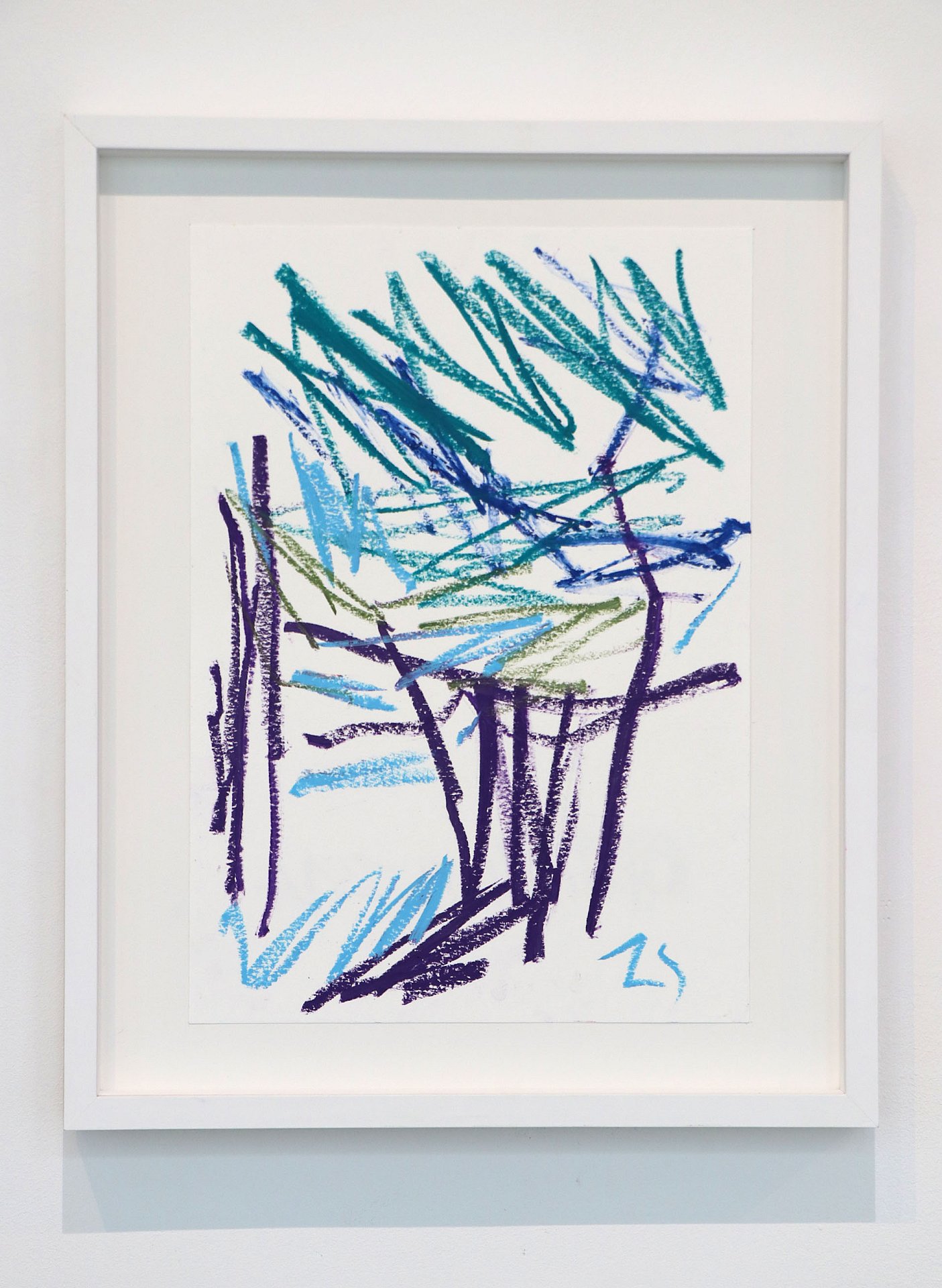 WienerWaldWeg, 202342 x 29,7 cm, gerahmt in 50 x 40 cm;Ölstick auf Papier