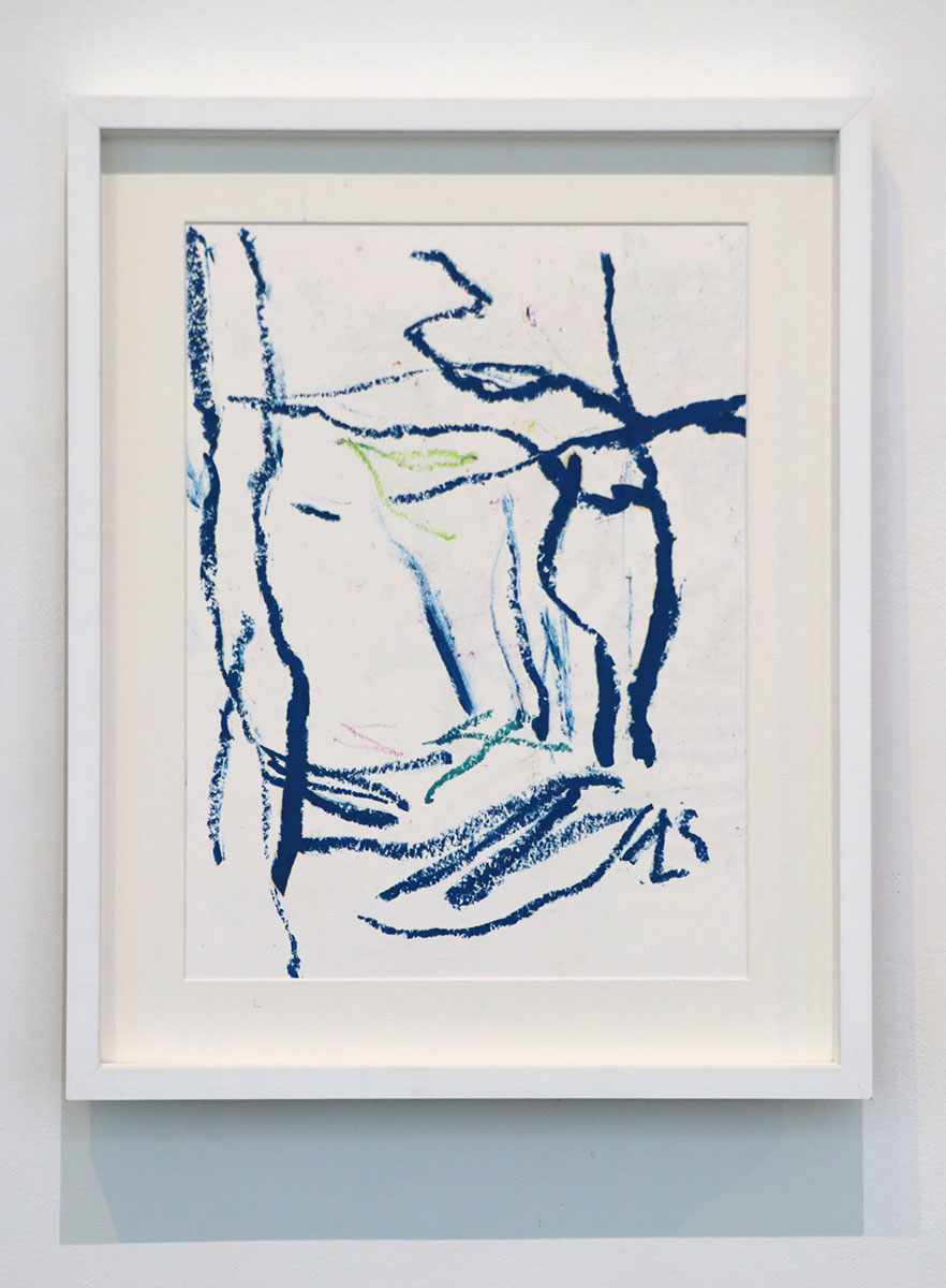 WienerWaldWeg, 201640 x 30 cm, gerahmt in 50 x 40 cm;Ölstick auf Papier