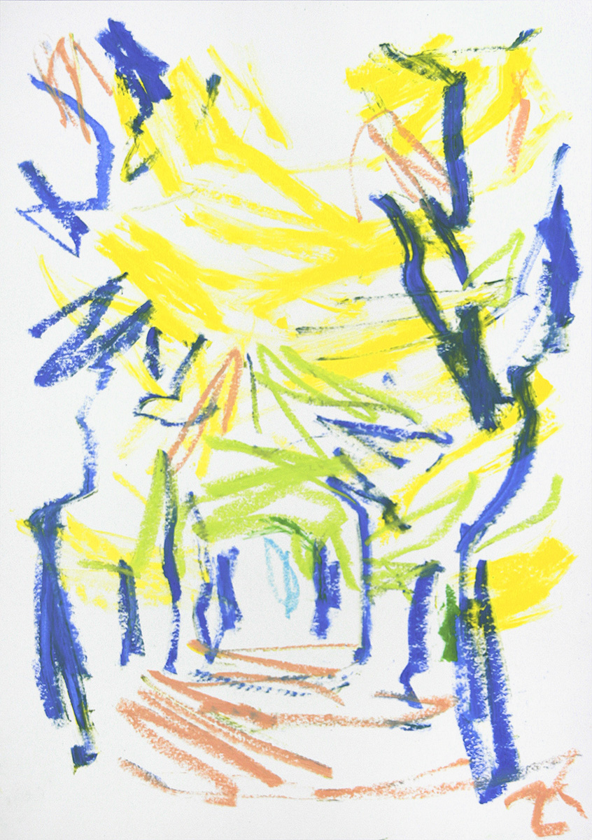 SchönBrunnGelb 4, 201542 x 29,7 cmOil stick on paper