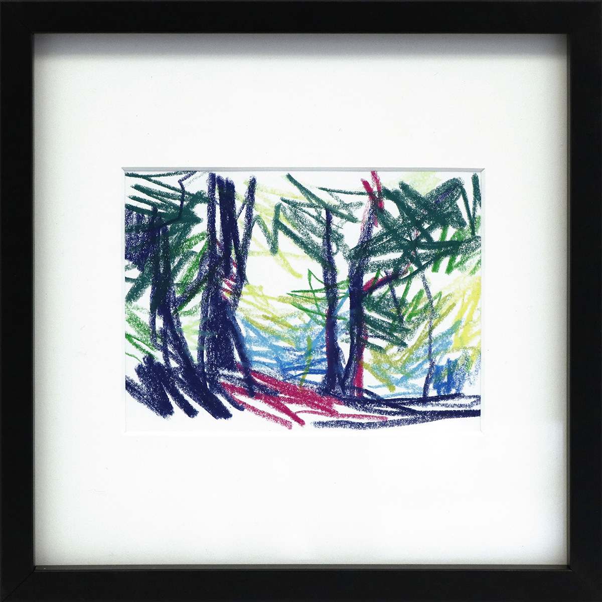 Buchen, 20209,5 x 13 cm in 20 x 20 cmCrayon on paper; framed