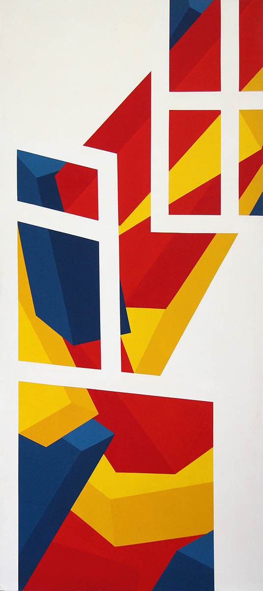 Fenster Sesselbild, 1977202 x 90 cmKunstharzlack auf Spanplatte, signiert