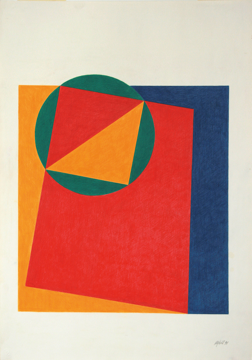 Ohne Titel, 199188,5 x 62,2 cm auf 101,6 x 76,1 cmFarbstift auf Papier, signiert; gerahmt