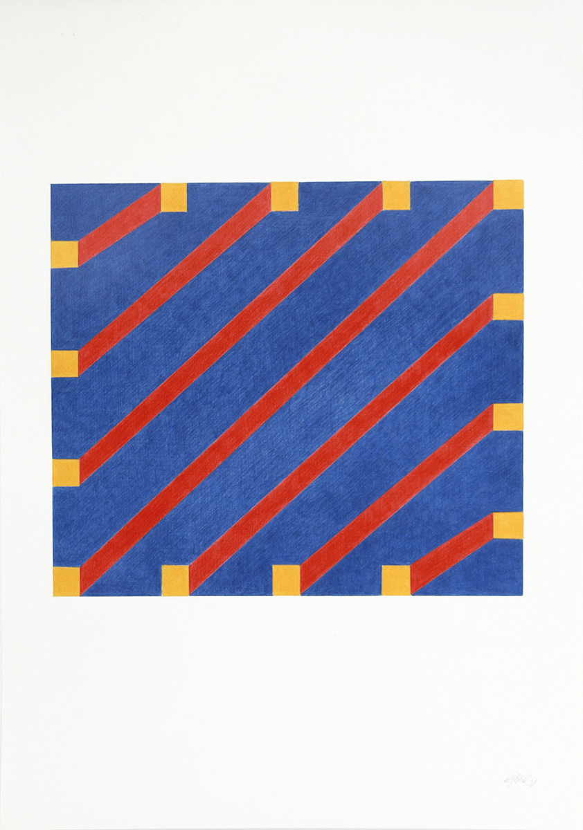 Ohne Titel, 199145,1 x 50,7 cm auf 90 x 62 cmFarbstift auf Papier, signiert