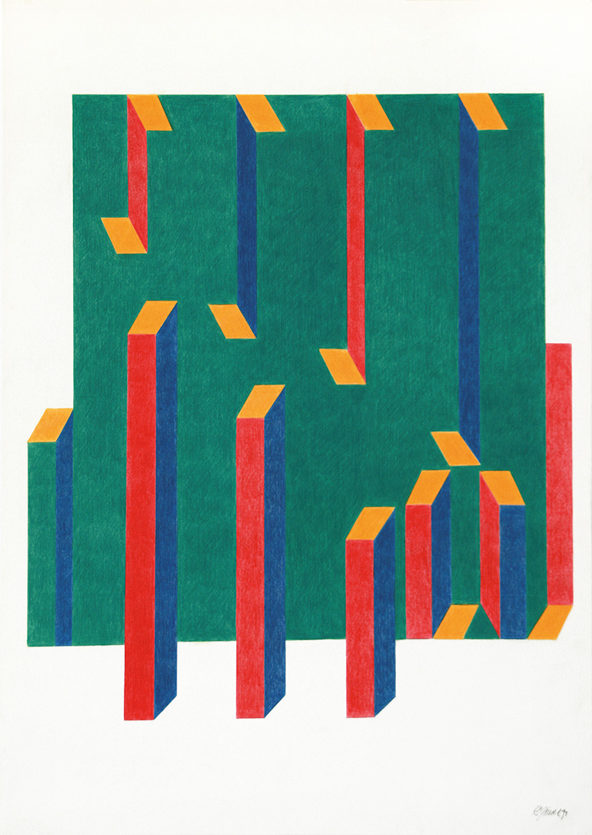 Ohne Titel, 199188 x 62,4 cmColoured pencil on paper, signed