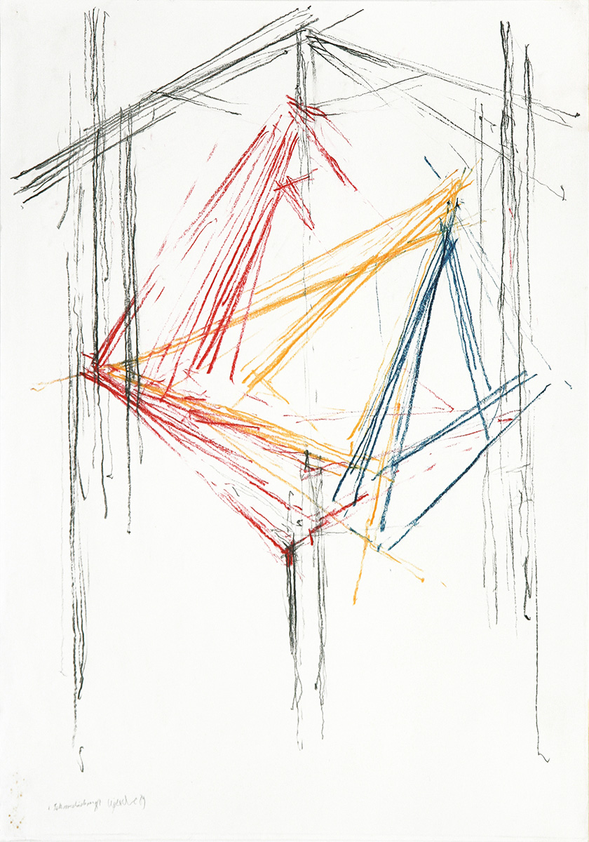Eckverschiebung 1, 1989100 x 70 cmColoured pencil on paper, signed