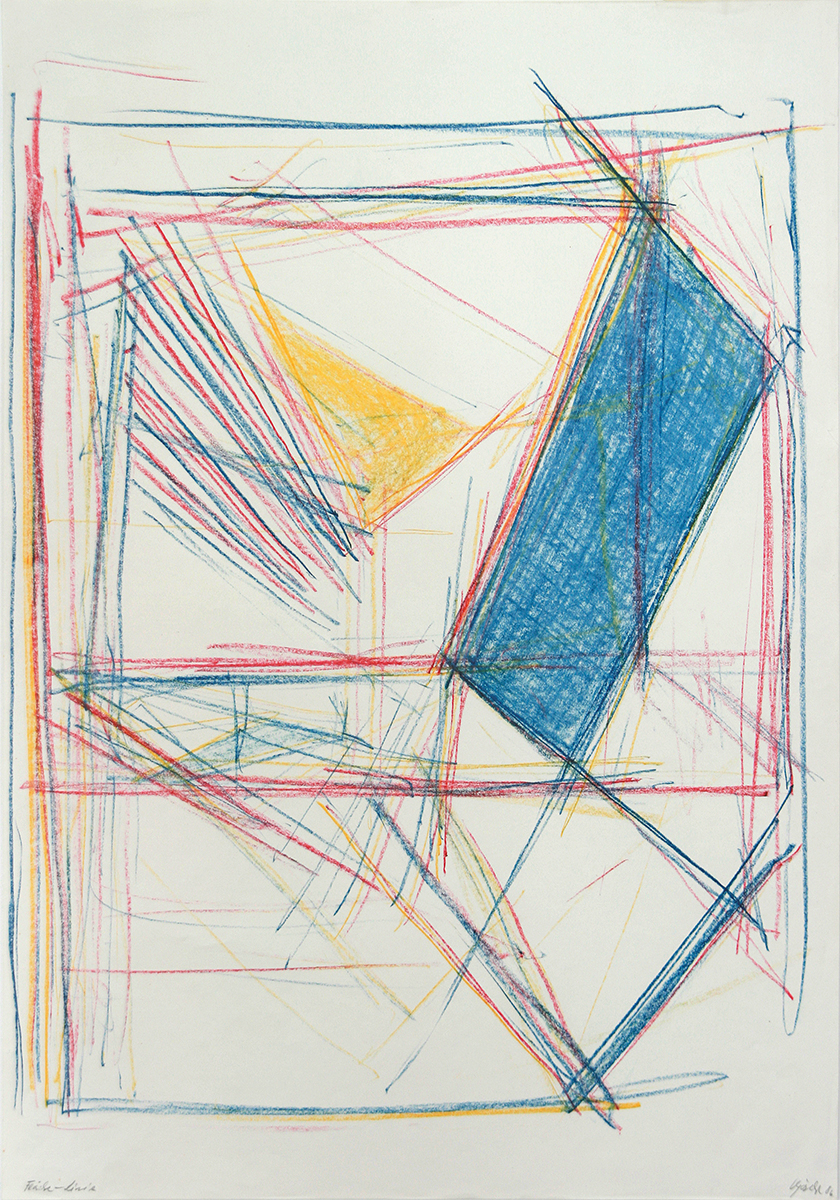 Fläche-Linie, 1986100 x 70 cmFarbstift auf Papier, signiert