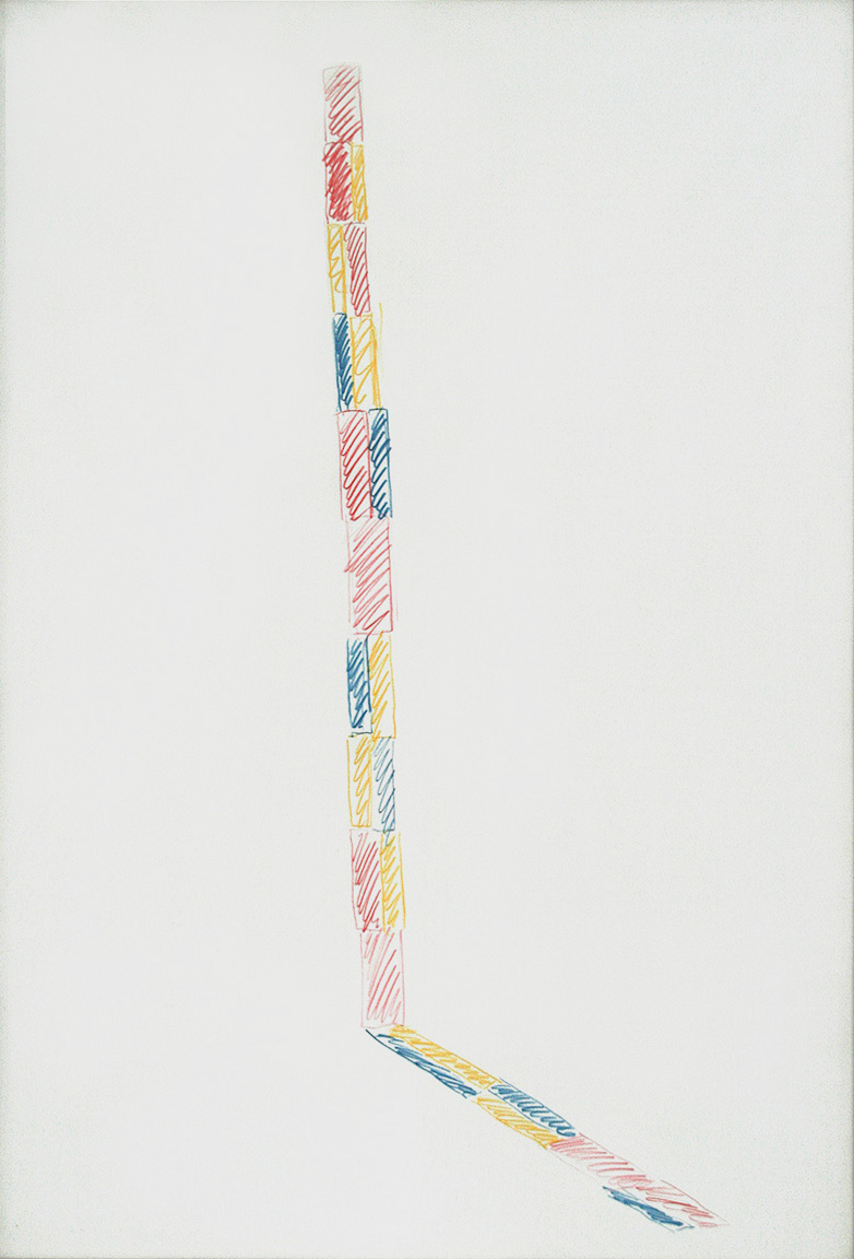 Schräge Säule, 1982100 x 70 cm in 102,5 x 72,5 cmFarbstift auf Papier, signiert; gerahmt