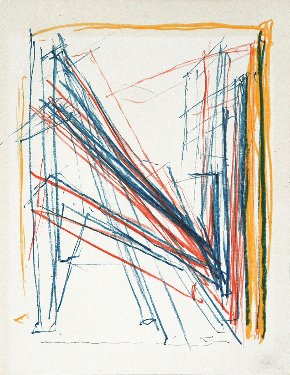 Ohne Titel, 196546,2 x 35,4 cmColoured pencil on cardboard, signed