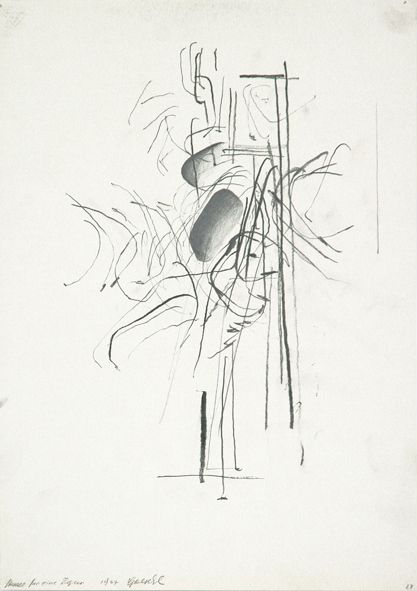 Skizze für eine Figur, 196444 x 31,5 cmBleistift auf Papier, signiert