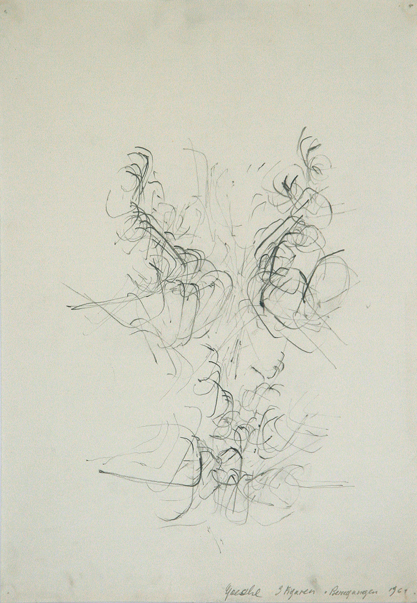 3 Figuren - Bewegungen, 196150,5 x 38 cmBleistift auf Papier, signiert