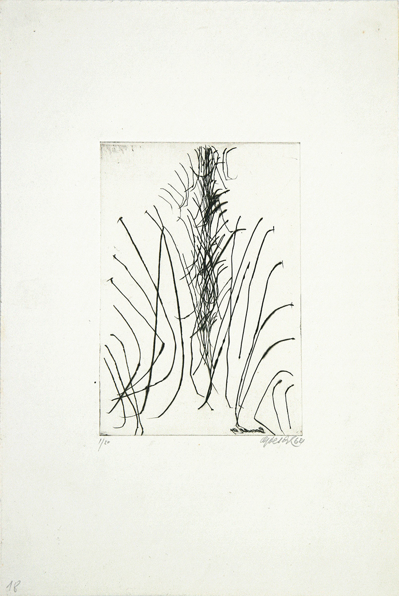 Figurenkonstruktion, 196417,6 x 12 cm auf 34,5 x 23,5 cmRadierung auf Papier, signiert; gerahmtAuflage: 20