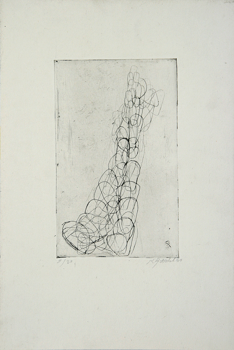 Figurale Struktur, 196118 x 11 cm auf 42,5 x 32 cmRadierung auf Papier, signiertAuflage: 20