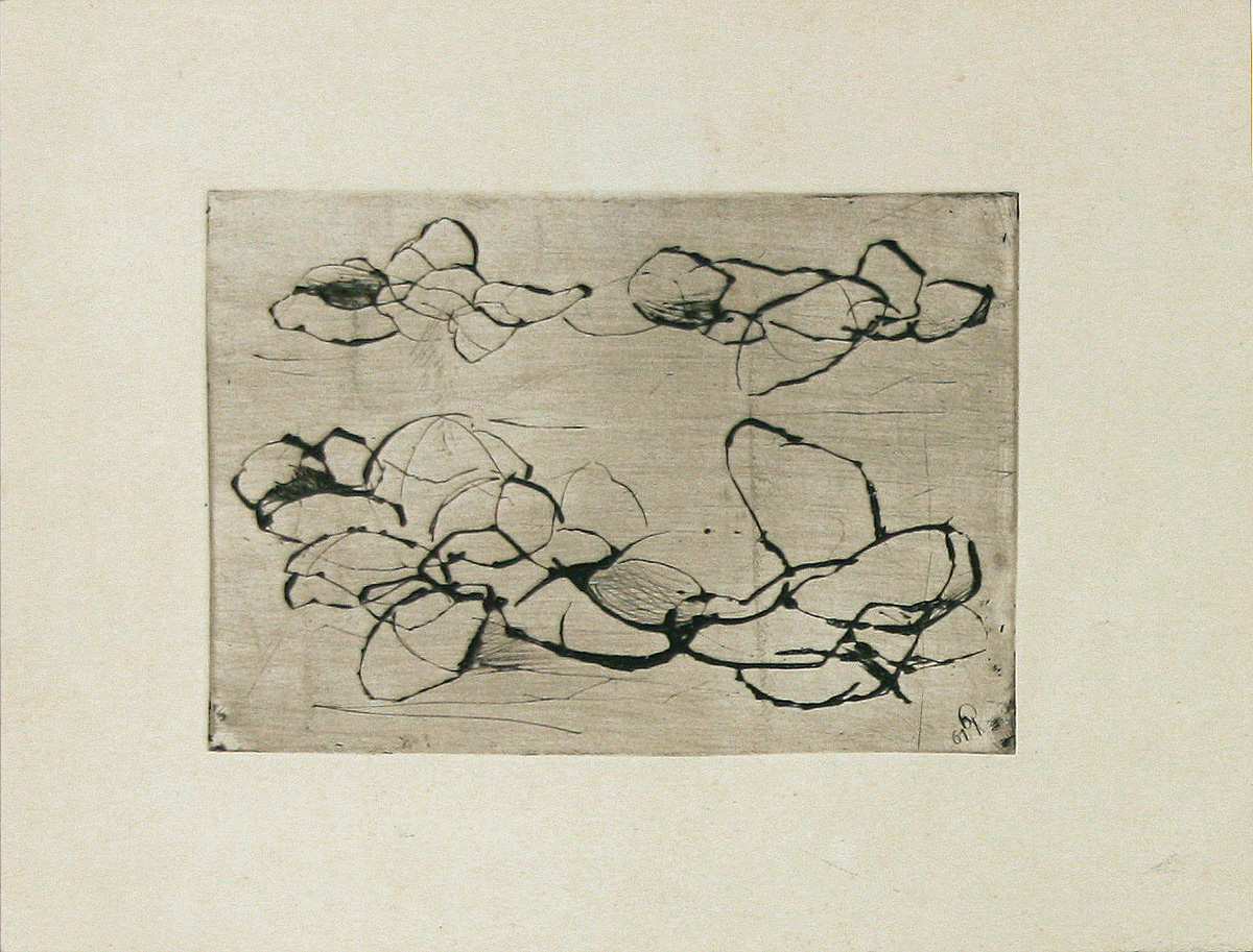 Figurale Struktur, 196110 x 14,3 cm auf 32 x 42,5 cmRadierung auf Papier, signiertAuflage: 30 Figurale Struktur, 196110 x 14,3 cm auf 32 x 42,5 cmRadierung auf Papier, signiertAuflage: 30