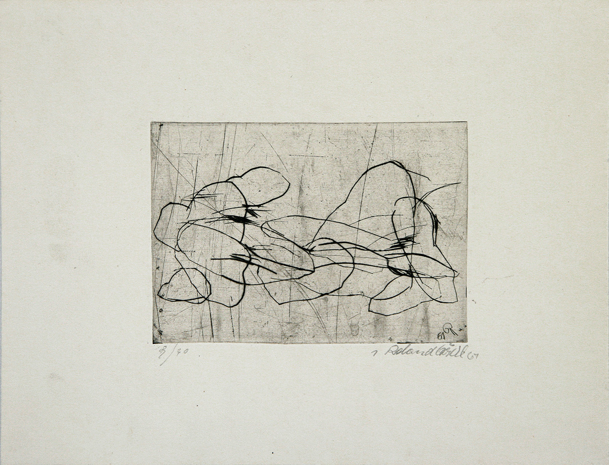 Figurale Struktur, 196110 x 14,3 cm auf 32 x 42,5 cmRadierung auf Papier, signiertAuflage: 30 Figurale Struktur, 196110 x 14,3 cm auf 32 x 42,5 cmRadierung auf Papier, signiertAuflage: 30