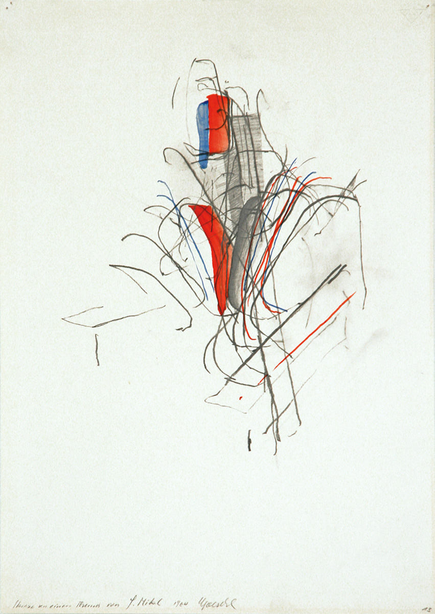 Skizze zu einem Thema von J. Mikl, 196444 x 31,2 cmMixed media on paper