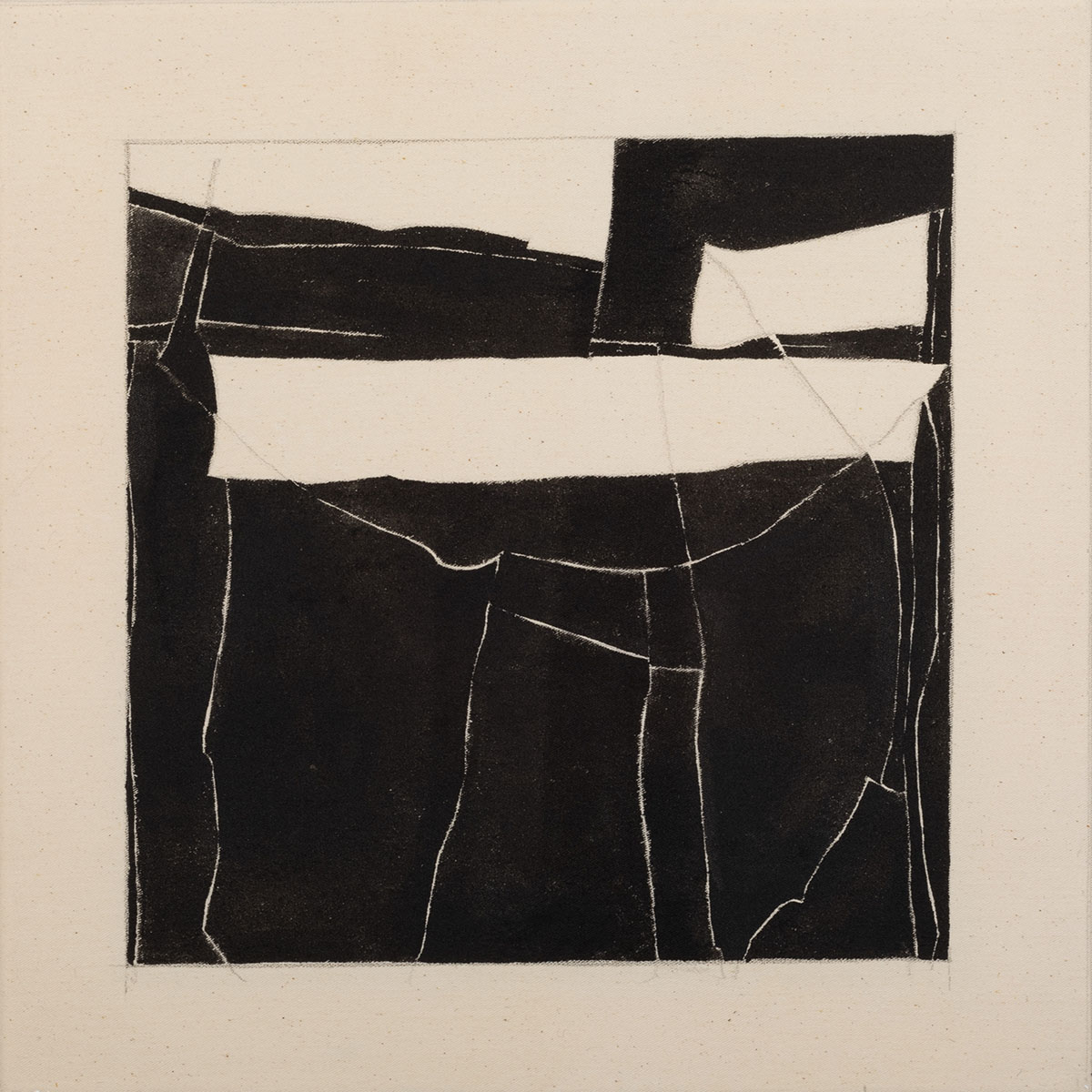 Ohne Titel 6, 202440 x 40 cm Tusche auf Baumwolle