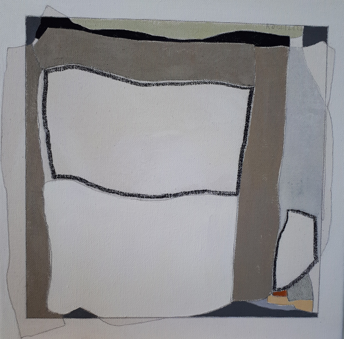 Ohne Titel, 202230 x 30 cm in 34 x 34 cmMischtechnik auf Baumwolle; gerahmt