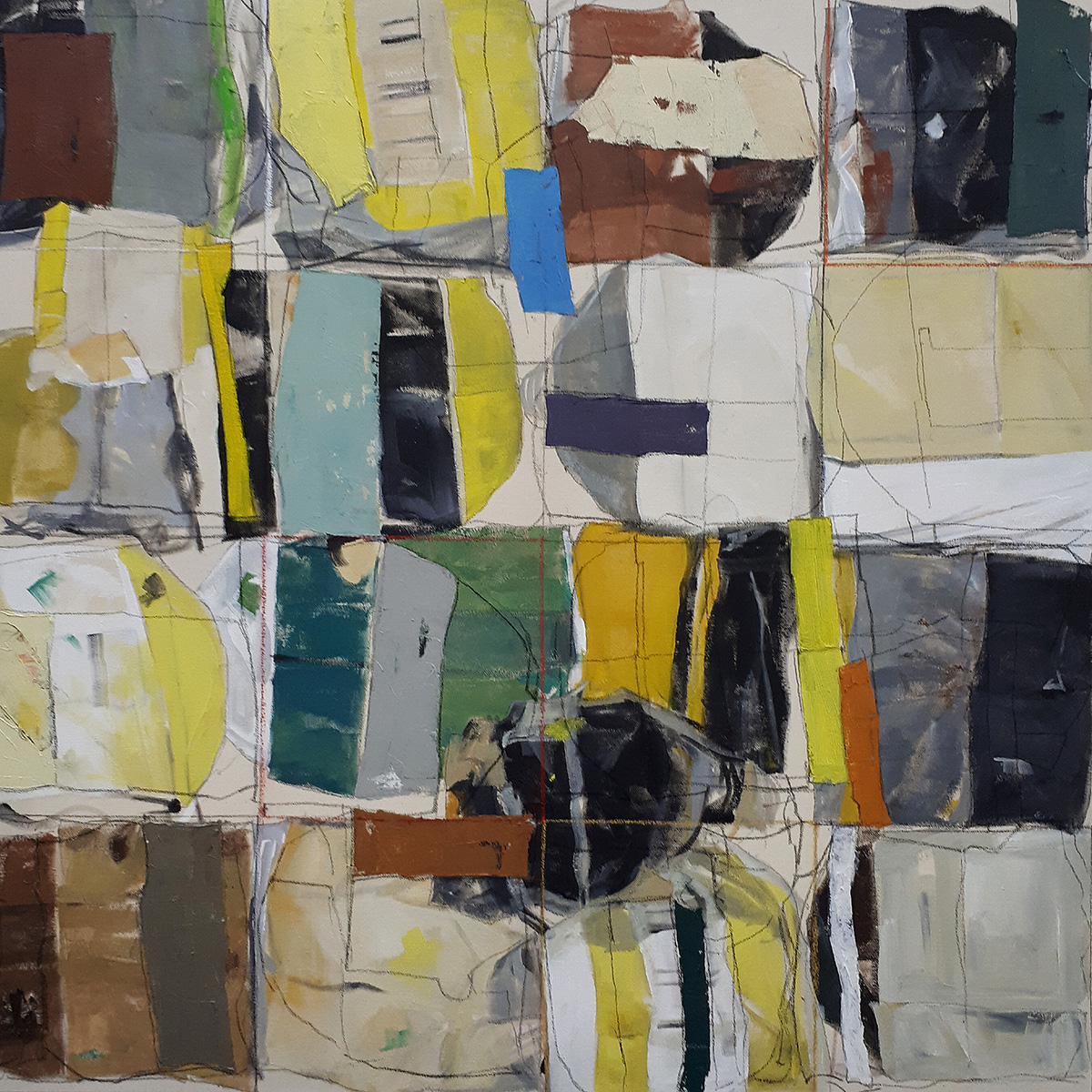 Ohne Titel, 201880 x 80 cm in 84,2 x 84,2 cmMischtechnik auf Leinen; gerahmt