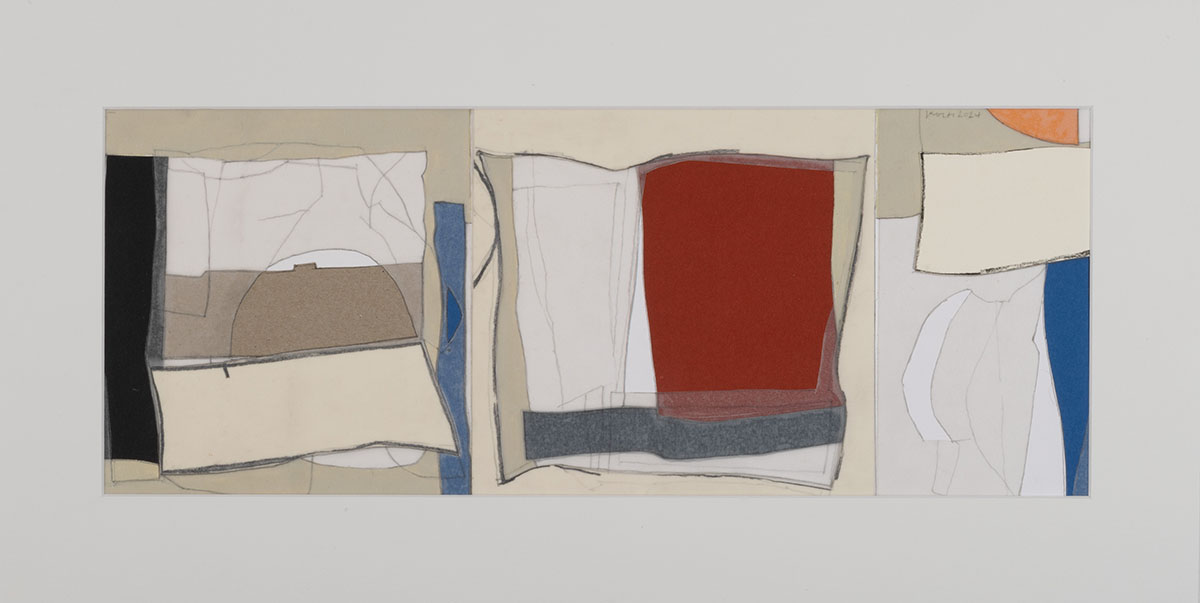 Ohne Titel, 202420 x 50 cm in 32 x 62 cmPapier-Collage/Zeichnung auf Papier; gerahmt