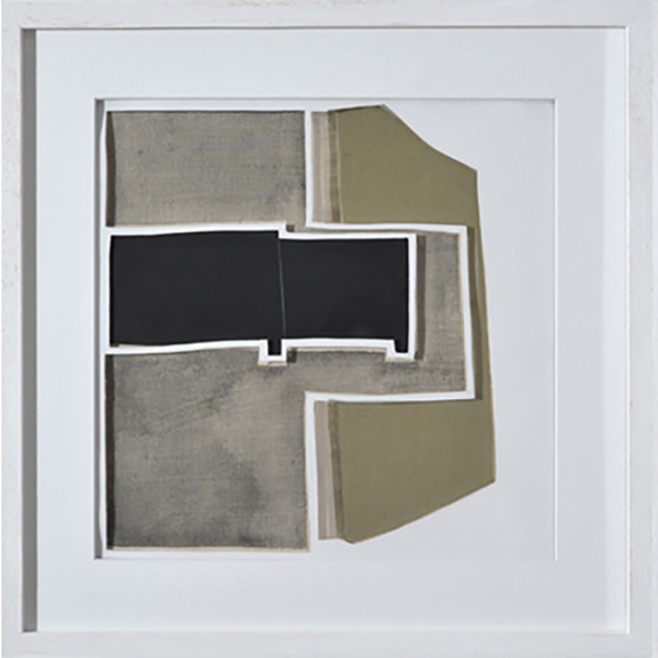 Ohne Titel, 201230 x 30 cm in 42,5 x 42,5 cmSchichtung, Collage Mischtechnik; gerahmt