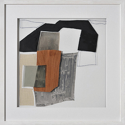Ohne Titel, 201230 x 30 cm in 42,5 x 42,5 cmSchichtung, Collage Mischtechnik; gerahmt