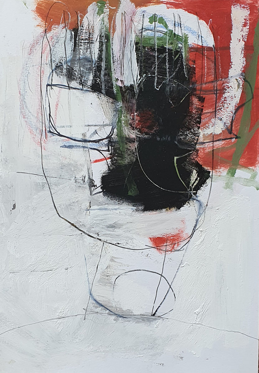 Serie Imago (imaginierte Selbstportraits), 202142 x 29,5 cmMixed media on paper