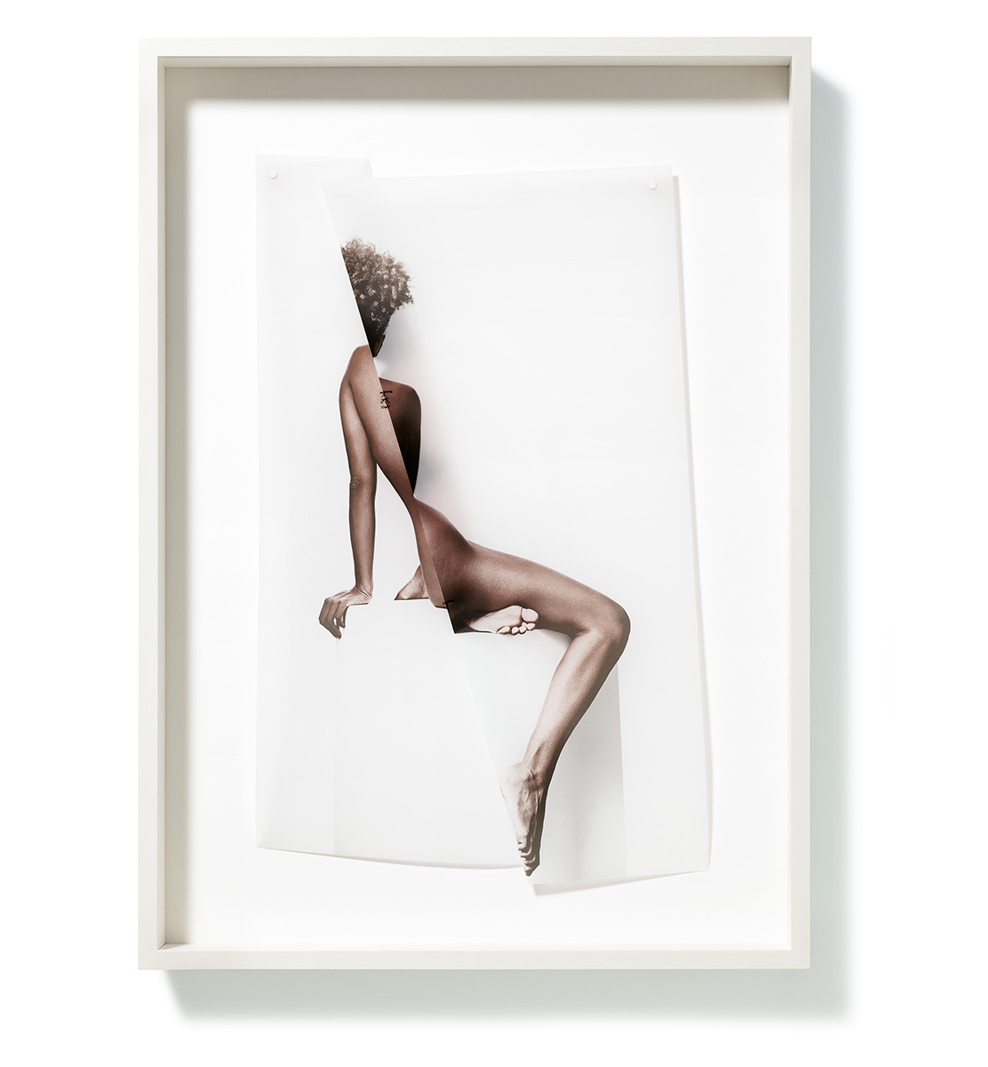 Zur Figur 13, 202070 x 50 x 7,5 cmPhotography, pigment print on transparent paper, sewed; framed